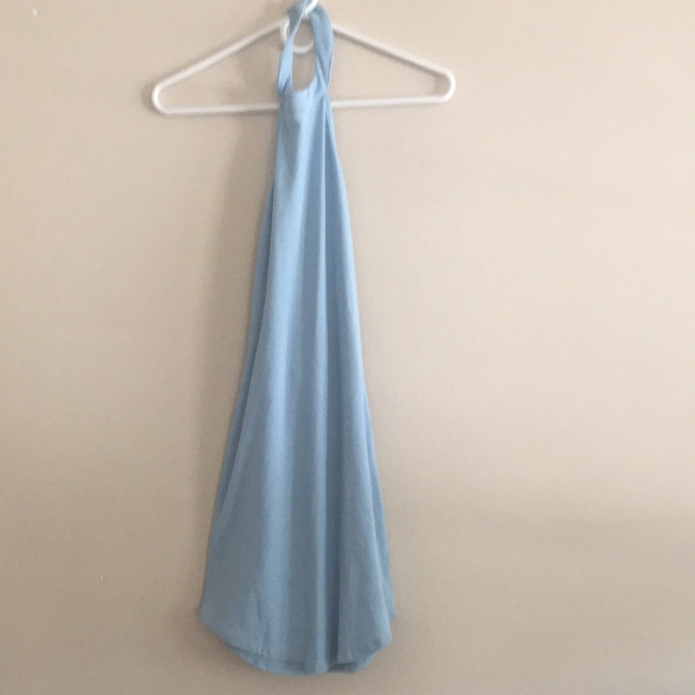 Tobi light blue bodycon halter dress